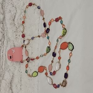 56" of multi colored, size and shape necklace that could go with anything!!